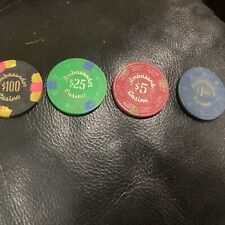 Ambassador Casino Las Vegas  $100,$25,$5 And $1.. 4 Gaming Chip  Set as pictured picture