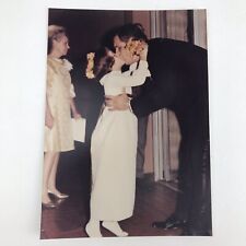 Vintage Color Photo Snapshot Father Daughter Kiss 7 x 5 Inches  picture