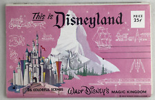 Disneyland California Magic Kingdom 26 Views Early 25 Cent Postcard Folder  picture