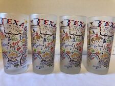Set of Four Catstudio Texas Start.State Frosted Tumbler Tall Drinking Glass  picture