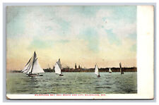 Sail Boats And Skyline Of Milwaukee Wisconsin WI Postcard picture