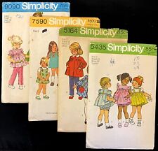 Lot 4 Girls Sz 2 Dress Bloomers Smock Pants Simplicity Sewing Patterns Checked picture