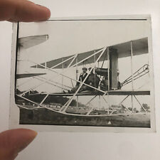 Antique Glass Plate Negative Photo Aviation Aviator Airplane Plane Aircraft picture