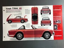 1961 - 1967 Triumph TR4 Roadster Poster, Spec Sheet, Folder, Brochure - RARE picture