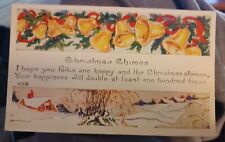 Vintage Postcard Christmas Chimes Early 1900s Bells NOS picture