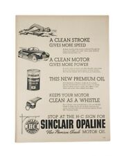PRINT AD 1946 SINCLAIR GASOLINE MOTOR OIL Original Vintage picture