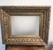 Antique French gold leaf frame gesso 14x12” gilt picture painting wood 1800s picture