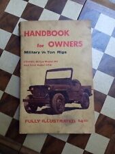 Handbook for Owners 1/4 ton Military Truck Owners/ illustrated book picture