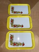 3 Vintage 70s MCM Merry Mushrooms “Style”Serving Trays Party Platters MCM Boho picture
