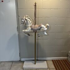 Full Size Carousel Horse 26” With Stand Original Pastel Paint 63” Tall Vintage picture