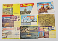 Lot of 8 Vintage USA Travel Souvenir Postcard Packet Folder Fold Out Booklets Z picture