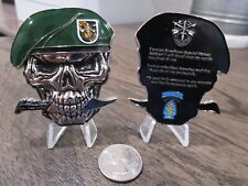 US Army Special Forces Group Creed Green Berets 5th SFG (A) Skull Challenge Coin picture