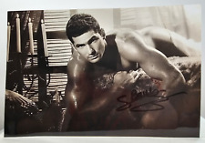 Steeve Barry Signed Autographed B/W 8x12 Photo FRENCH OLYMPIC RUGBY Nude Gay Int picture