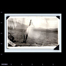 Vintage Photo ABSTRACT GHOST DOUBLE EXPOSURE MAN LANDSCAPE LAKE picture
