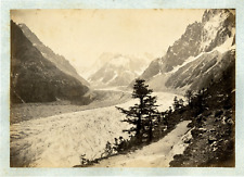 Switzerland, Glacier Switzerland. Vintage Albumen Print. 18x24 Albumin Print  picture