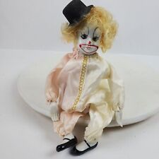 Vintage 1980s Circus Clown ART Shelf Sitter Music Box 12 Inch Figurine picture