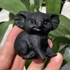 1pc Natural Hand Obsidian koala Carved picture