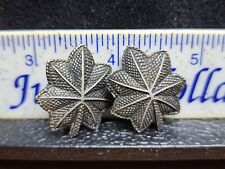 VINTAGE LOT of 2 US ARMY RANK LT. COLONEL Oak Leaves SILVER Military Hat Pin picture