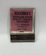 Reading, PA Kerschner's Keystone Store Quality Groceries 1930s Matchbook Cover picture