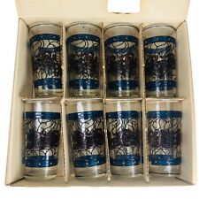 Vintage Pepsi-Cola Lot of 8  12oz Glasses Tiffany Style Stained Glass Design picture
