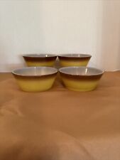 Fire King Gold/Brown Cereal Bowls Vintage -Set Of 4-Ovenproof picture