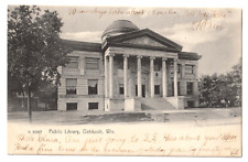 Public Library, Oshkosh Wisconsin WI Undivided postcard-antique posted 1906 picture