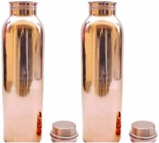 Handmade 100% Copper Hammered Pcs Water Bottle Natural Health Benifit Set of 2 picture