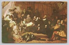 Embarkation Of The Pilgrims Chrome Postcard 1364 picture