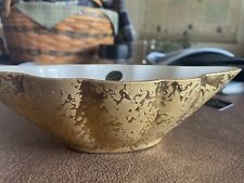 Vintage Weeping Bright Gold Pattern Hand decorated 22k Gilded Accent Dish USA picture