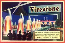 CENTURY OF PROGRESS~CHICAGO 1933 Worlds Fair~postcard~FIRESTONE SINGING FOUNTAIN picture