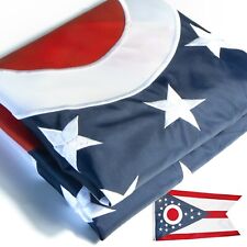 Anley EverStrong Ohio State Flag 3x5 Ft Nylon Embroidered Ohio OH State Flags picture