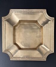 Vintage Squared Polished Art Deco Solid Brass Trinket Dish, Ash Tray, Catch-all picture