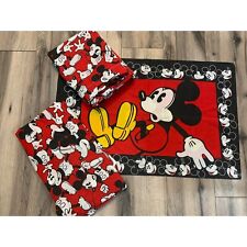 Disney Mickey Mouse Red Black White Twin Sheet Set Vintage 1990s picture