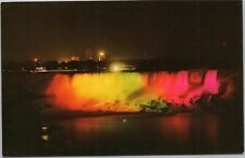 Niagara Falls American Falls illuminated - view from Niagara Falls Canada picture