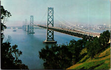 Vtg 1950s San Francisco Oakland Bay Double Deck Bridge California CA Postcard picture