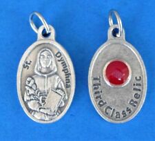 St. Saint Dymphna + Third Class Relic - OX 1 inch Medal  picture