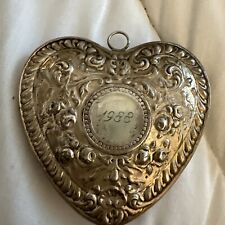 1988 Gorham Renaissance Sterling Silver Christmas Heart Ornament preowned picture