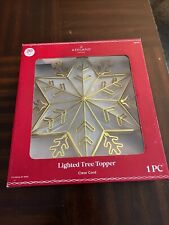 Ashland Warm White Lighted Gold Snowflake Christmas Tree Topper with Clear Cord picture