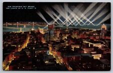eStampsNet - San Francisco Bay Bridge US Fleet Lights Postcard picture