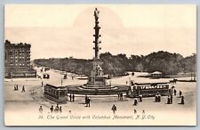 New York City Grand Circle Columbus Monument street car Rotograph Postcard picture