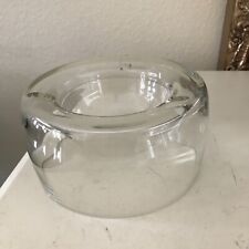 Heavy MCM Steuben Style Clear Glass 3 Slot Ashtray small Bowl 6”x 3.25 T picture