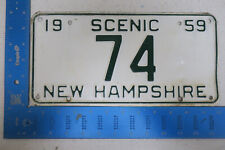 1959 59 NEW HAMPSHIRE NH LICENSE PLATE #74 LOW NUMBER TWO 2 DIGIT TAG picture
