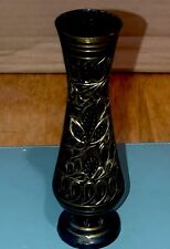 Vintage Brass Black Small Vase ￼cute picture