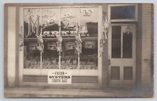 Herren Bros Meat Market Store Fresh Oysters Boiled Ham c1904-1918 RPPC Postcard picture