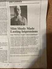 RARE Eminem Death of Slim Shady Detroit Free Press Obituary Promo May 13, 2024 picture