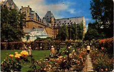 Victoria BC Canada CPR EMptress Hotel Rose Gardens Postcard PM Cancel WOB Note picture