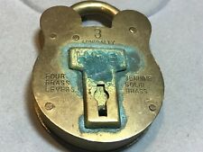 Antique Jas Morgan & Sons locksmith England Admiralty solid brass 4 lever HMS 3 picture