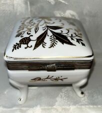 Antique ISCO Japan Porcelain/Ceramic Footed Trinket Box, Hallmark, 1900-1940’s picture