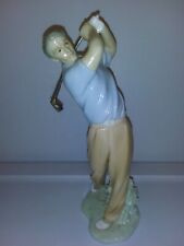 Man Golfing Figurine Valencia Collection 10 inch Vtg 2002 Porcelain Father Gift picture