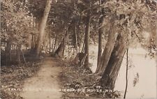 Big Moose, NY: RPPC East Lodge Trail, Higby Camp - New York Real Photo Postcard picture